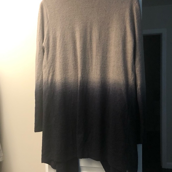 🥳B-DAY SALE❤️NWT BAREFOOT DREAMS Black/Pewter Ombré Cozy Cardigan L/XL - Picture 3 of 8